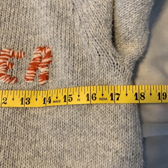 Madewell gray alpaca blend red white DREAMER knit crewneck sweater size xs - Picture 5 of 8